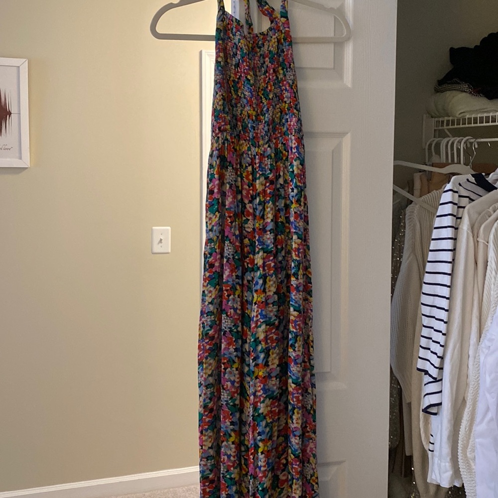 Flower pattern halter romper